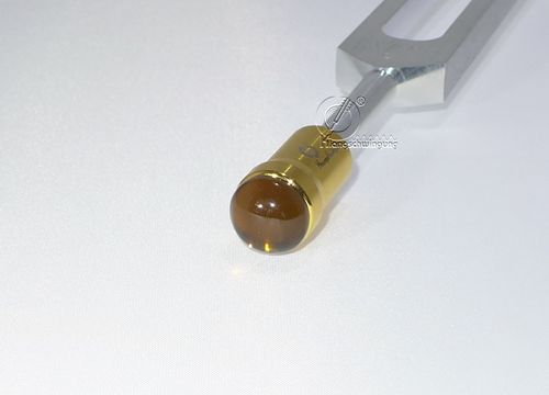 Rauchquarz Stimmgabelaufsatz 15mm GOLD 24 K beschichtet