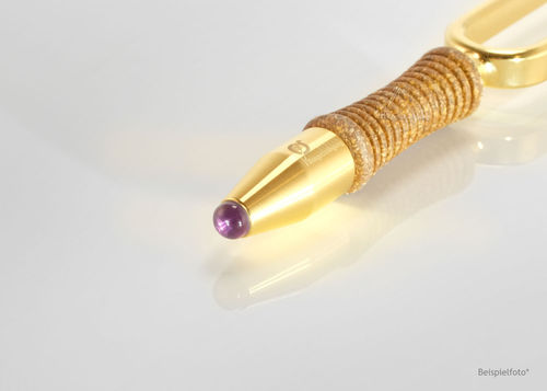 Amethyst "Gold" Stimmgabel Akupunktaufsatz 6mm GOLD 24 K beschichtet