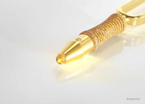 Citrin "Gold" Stimmgabelaufsatz 6mm GOLD 24 K beschichtet