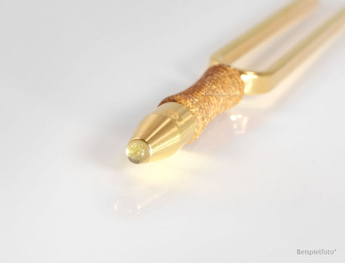 Prehnit  "Gold" Stimmgabelaufsatz 6mm GOLD 24 K beschichtet
