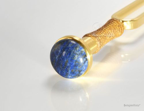Lapis Lazuli "Gold" Stimmgabelaufsatz 25mm GOLD 24 K beschichtet