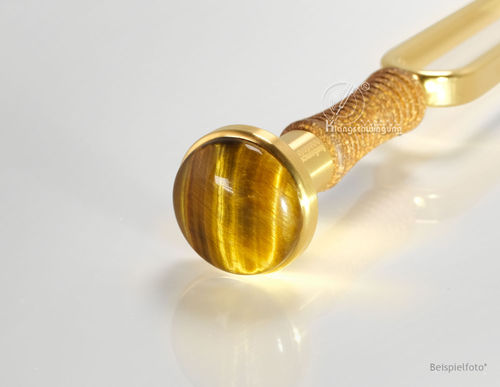 Tigerauge "Gold" Stimmgabel Aufsatz 25mm GOLD 24 K beschichtet